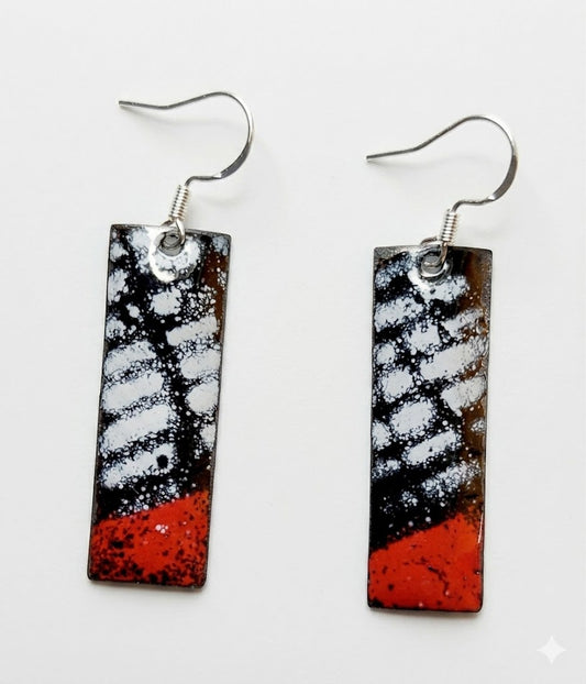 Handmade Suprematism Enamel Earrings "Fragment 02"