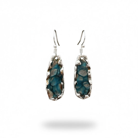 "Modern Azure" Enamel Earrings