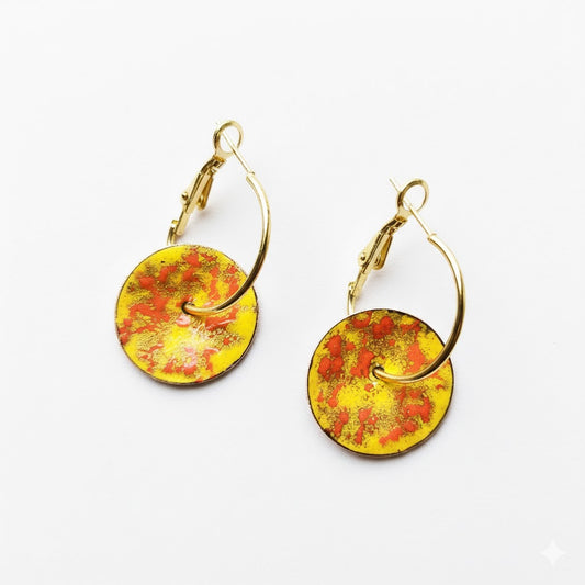 Enamel Earrings - "Abstract Impression"