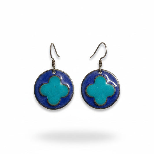 Enamel Earrings "Byzantine Bloom" – Exquisite Unique Pieces by Emilia's Enamel