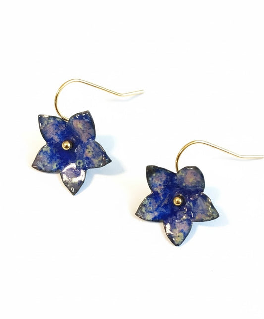 Enamel Earrings "Blue Forget-Me-Nots"