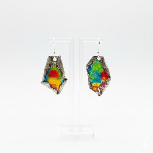 Enamel earrings "Art Nouveau Flower" from the collection "Wearable Art: From Klimt to Chagall"