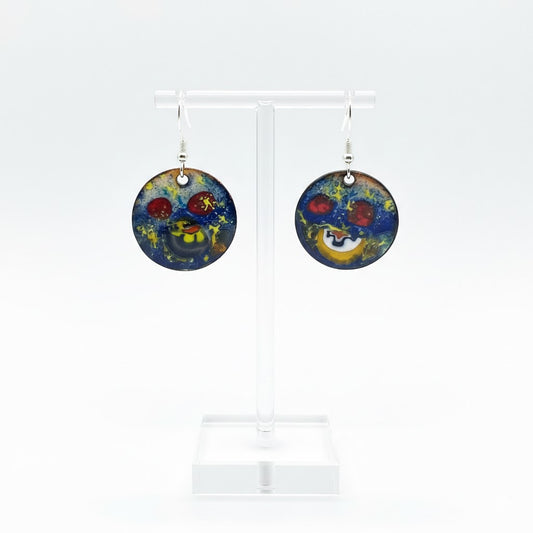 Enamel earrings "Blue Dream" from the collection "Wearable Art: From Klimt to Chagall"
