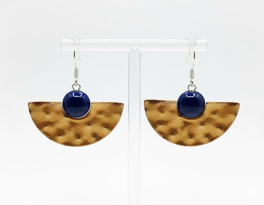 Enamel earrings "Golden Horizon" from the collection "Wearable Art: From Klimt to Chagall"