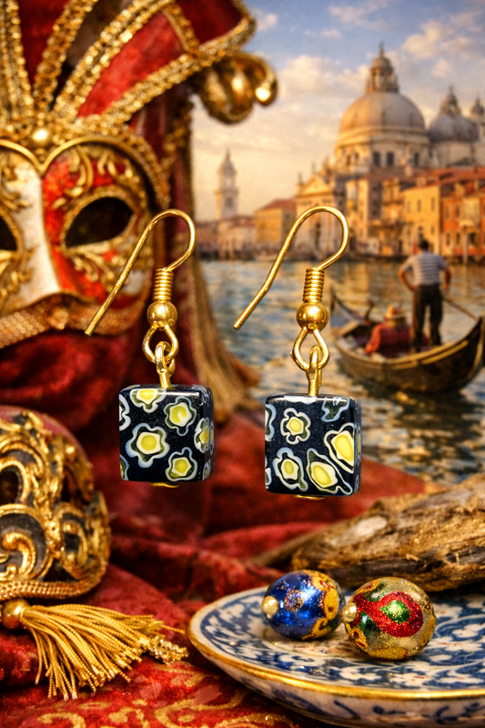"Murano-Mosaik" – Exklusive Ohrringe mit Muranoglas-Würfeln