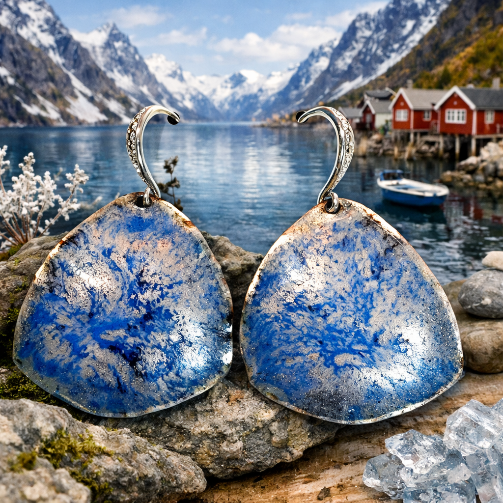 "Fjordleuchten" – Handgefertigte Emaille-Ohrringe: Die Magie des Nordens