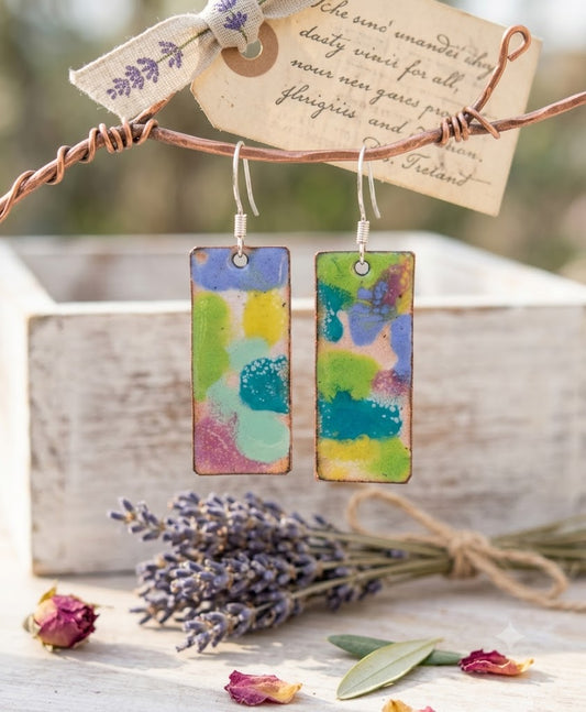 Handgefertigte Emaille-Ohrringe „Un Été en Provence“