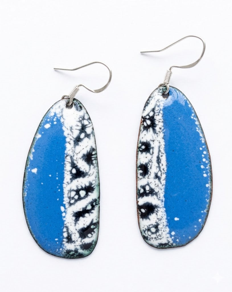 L'Azur Découpé – Enamel Earrings