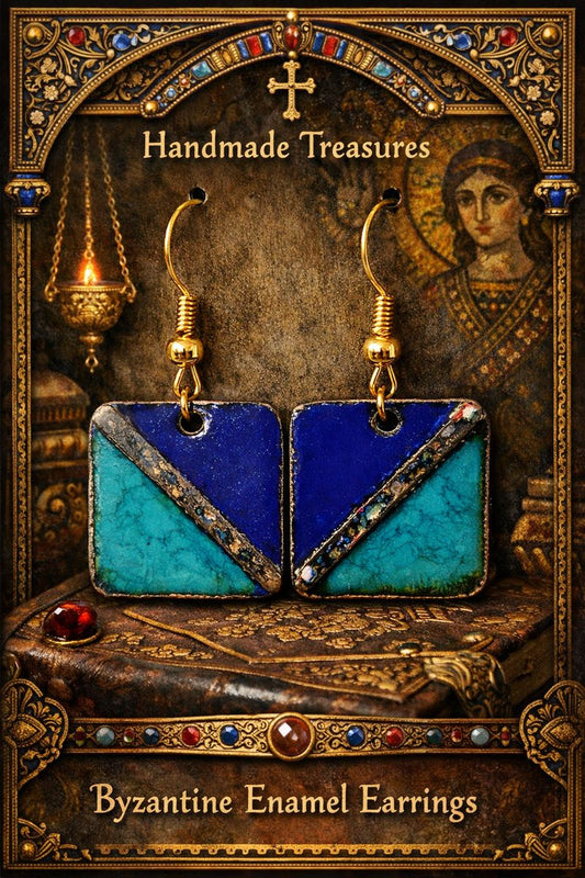 Emaille-Ohrringe „Byzanz-Mosaik“ – Emilia’s Emaille