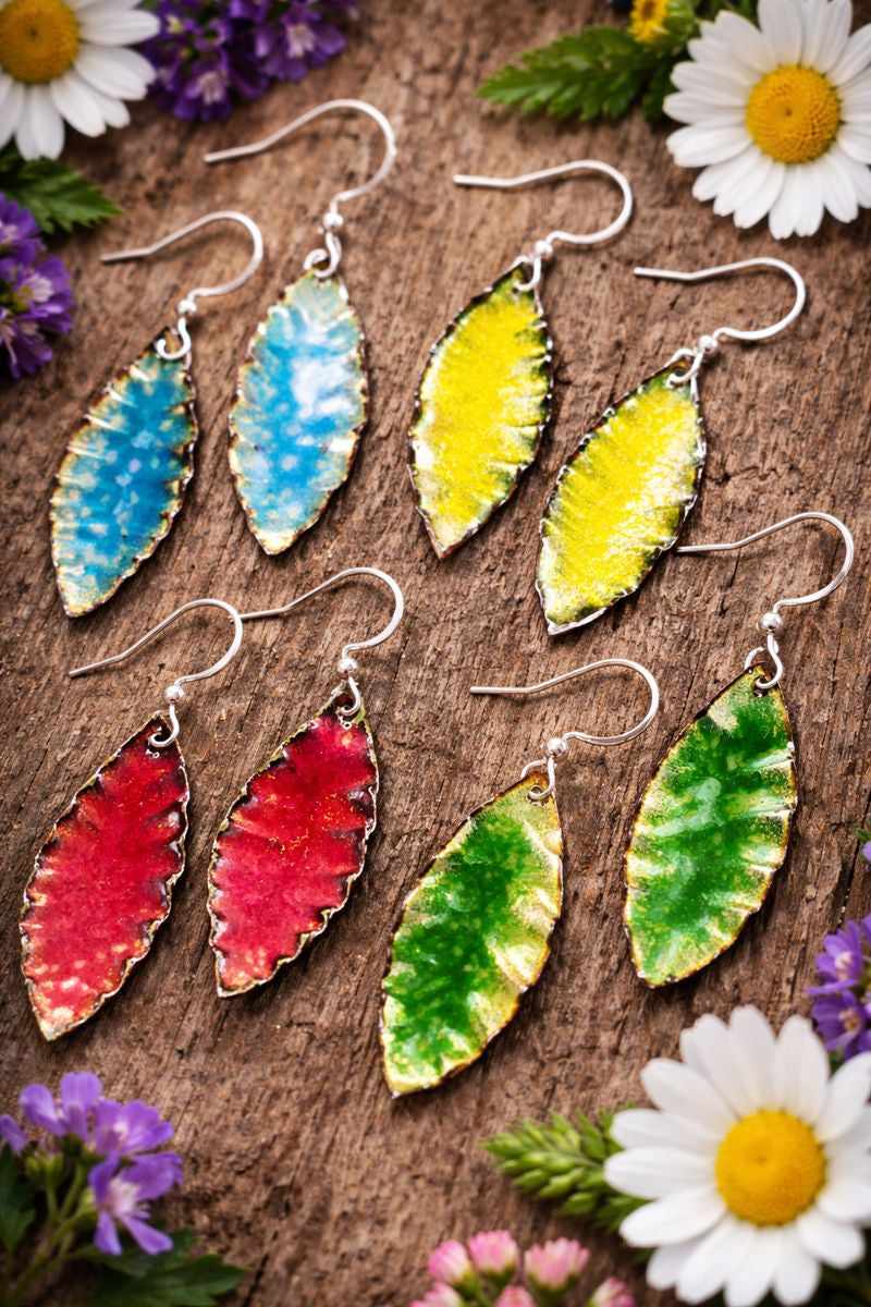 Emaille-Ohrringe "Farbenspiel der Natur" – Unikate von Emilia's Emaille (копия)