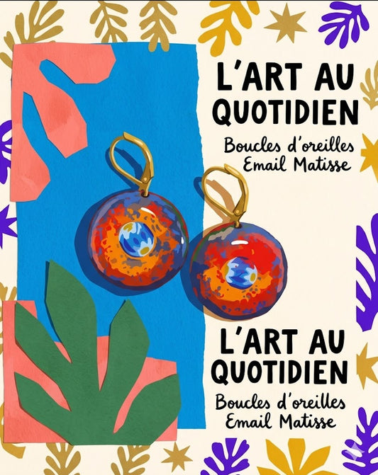 "La Joie de Vivre" – Matisse-Style Enamel Earrings