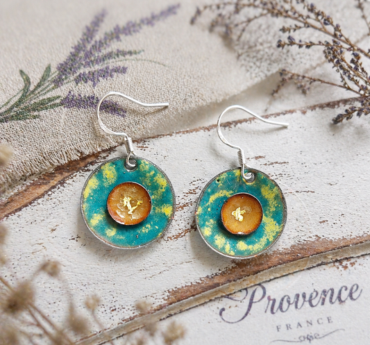 Sunlight Glow from Avignon – Handcrafted Enamel Earrings