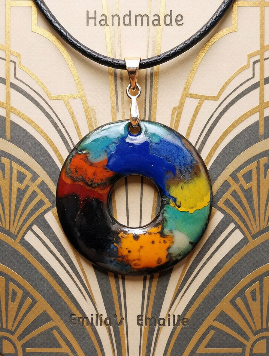 Emilia's Enamel: "Klimt's Legacy" Pendant – A Masterpiece of Fire & Color