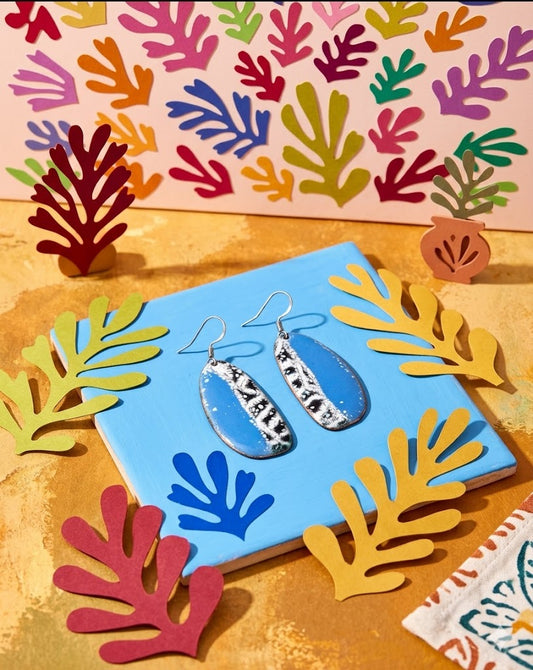 L'Azur Découpé – Enamel Earrings
