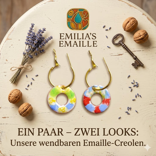 Aquarelle Provençale: The Reversible Enamel Hoop Earrings