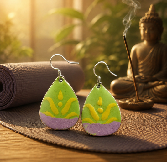 Yoga Spirit – Tropfenohrringe mit Lotus-Motiv