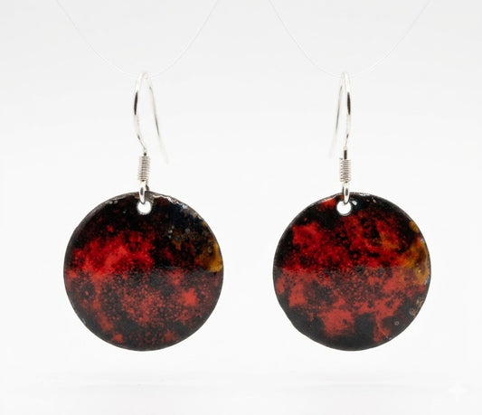 Handcrafted Enamel Earrings "Fire and Embers"