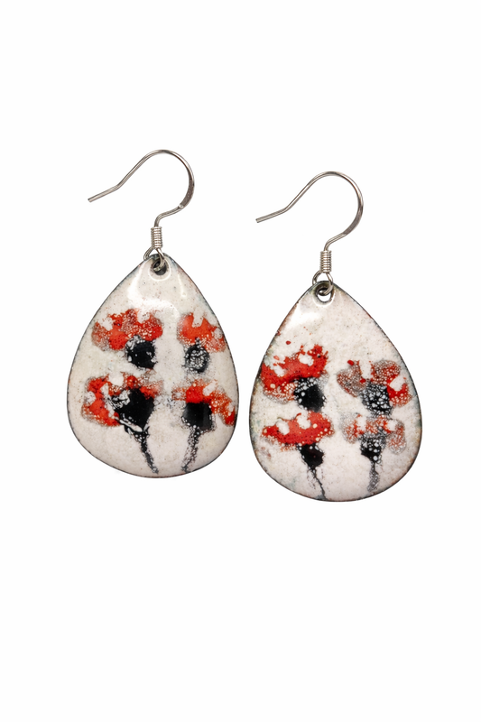 Handmade Enamel Earrings "Carnation Magic"