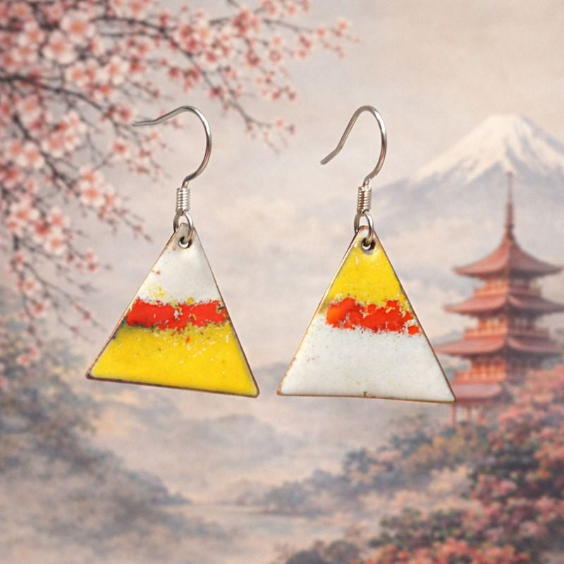 Emaille-Ohrringe"Asiatisches Prisma"