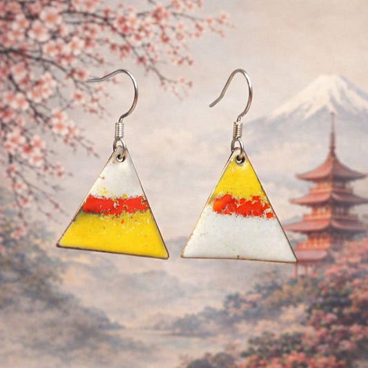 Emaille-Ohrringe"Asiatisches Prisma"