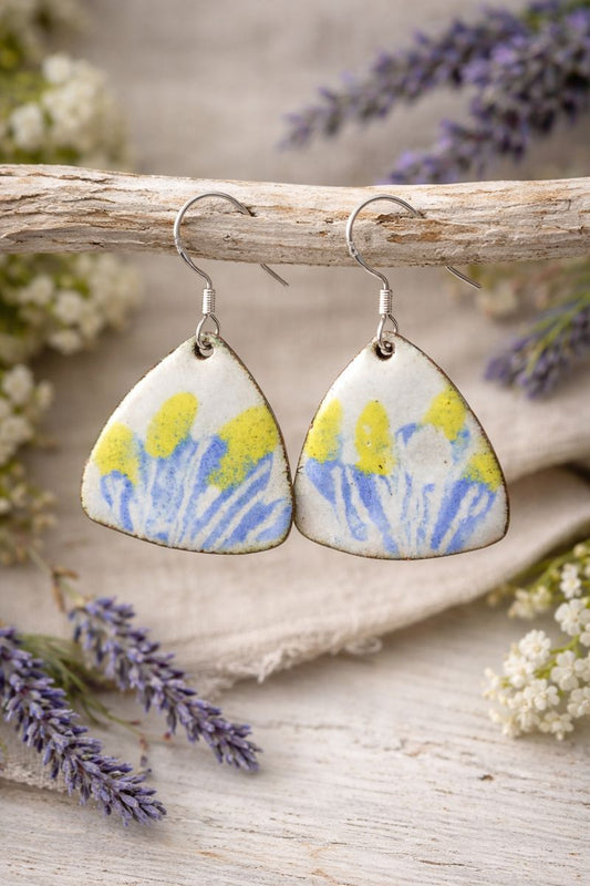 Emaille-Ohrringe "Provenzalische Brise"