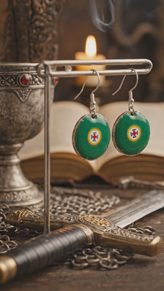 Enamel Earrings "The Seal of Camelot"