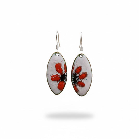 Enamel Earrings "Floral Impression"