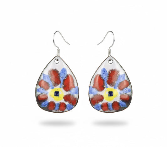 Enamel "Provence Blossom" Earrings