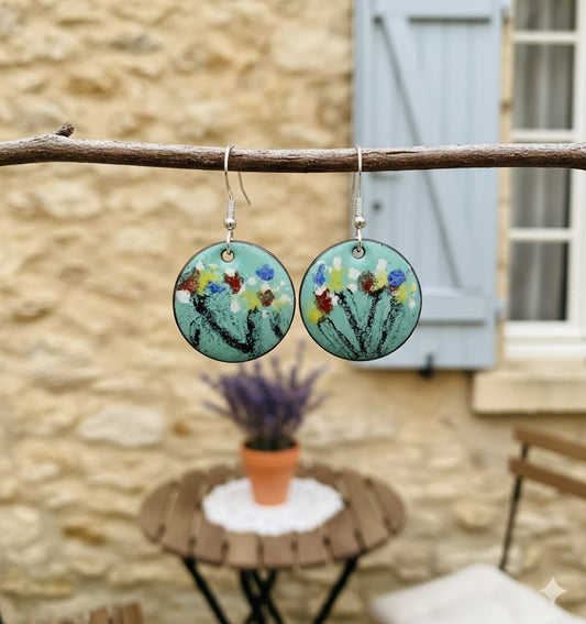 Emaille-Ohrringe "Frühlingserwachen"