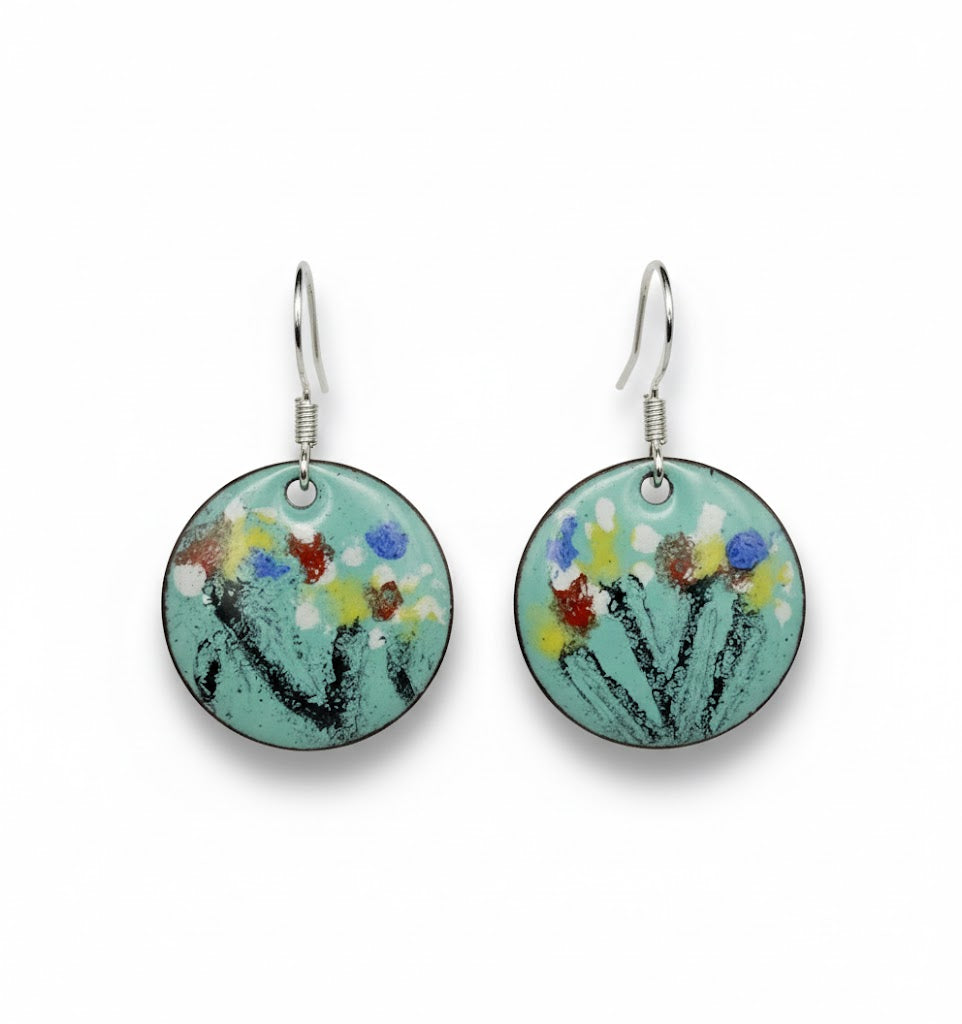Emaille-Ohrringe "Frühlingserwachen"