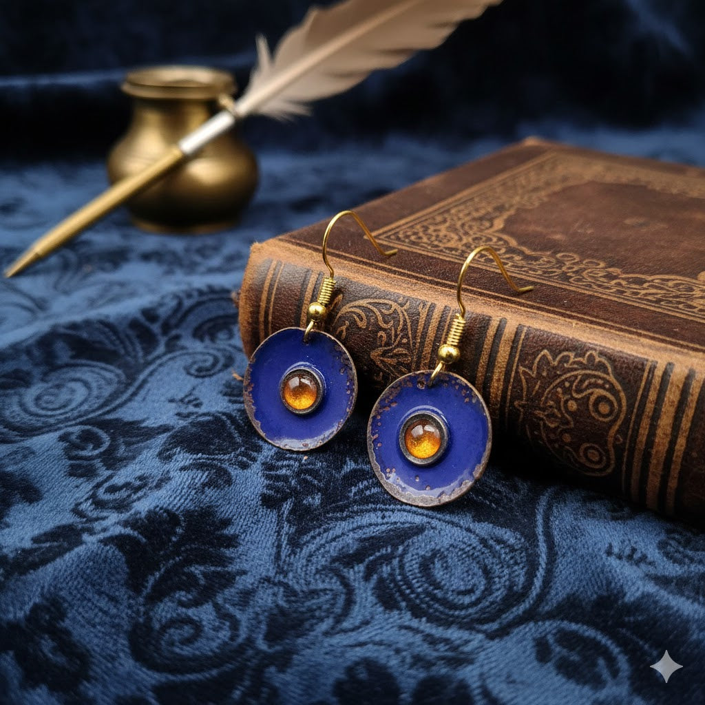 Emaille-Ohrringe "Mitternachtssonne"
