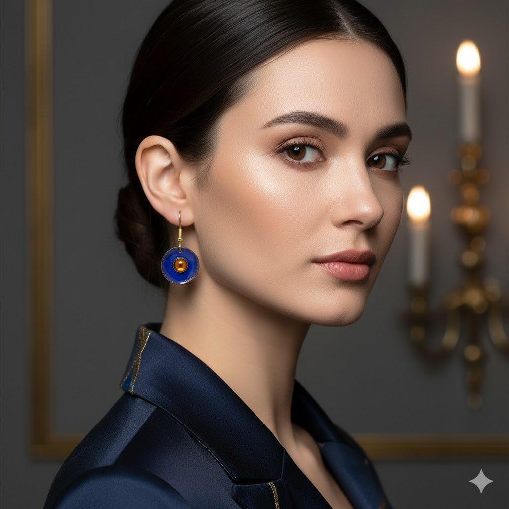 Emaille-Ohrringe "Mitternachtssonne"