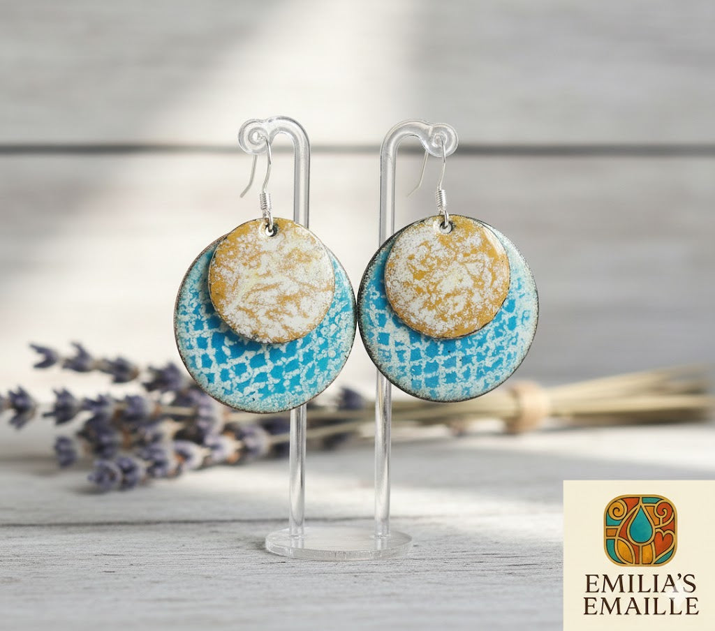 Emaille-Ohrringe "Provence-Duo"