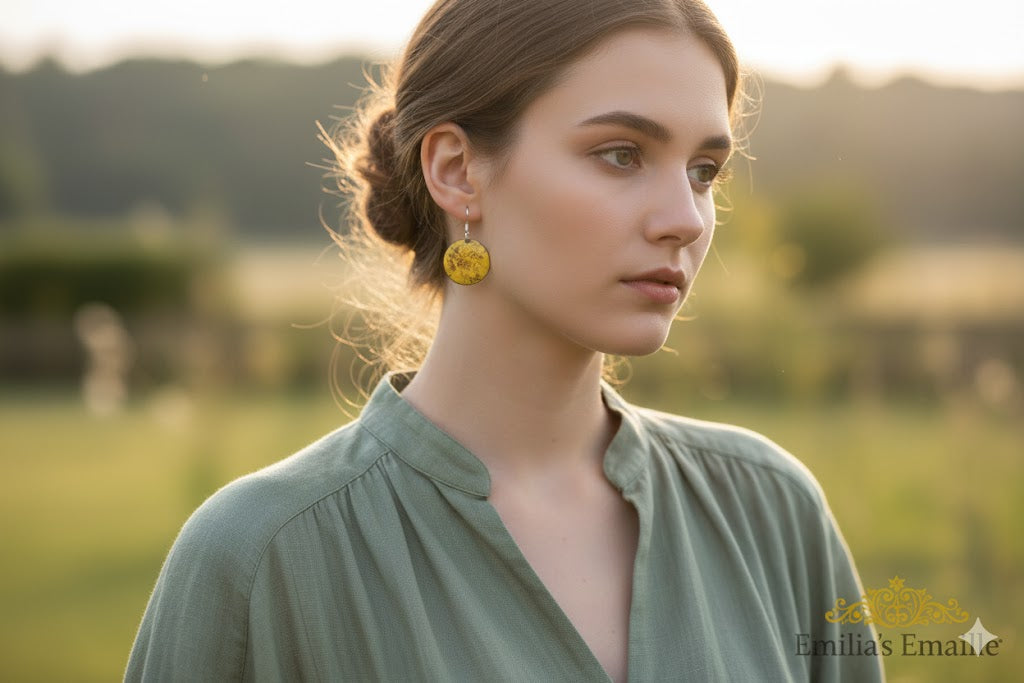 Emaille-Ohrringe „Azur-Lagune“