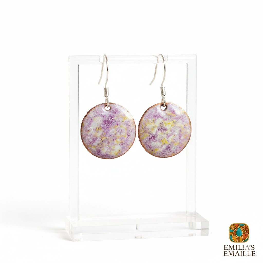 Emaille-Ohrringe „Lavendeltraum“