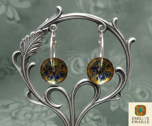 Emaille-Ohrringe "Japanische Nacht"