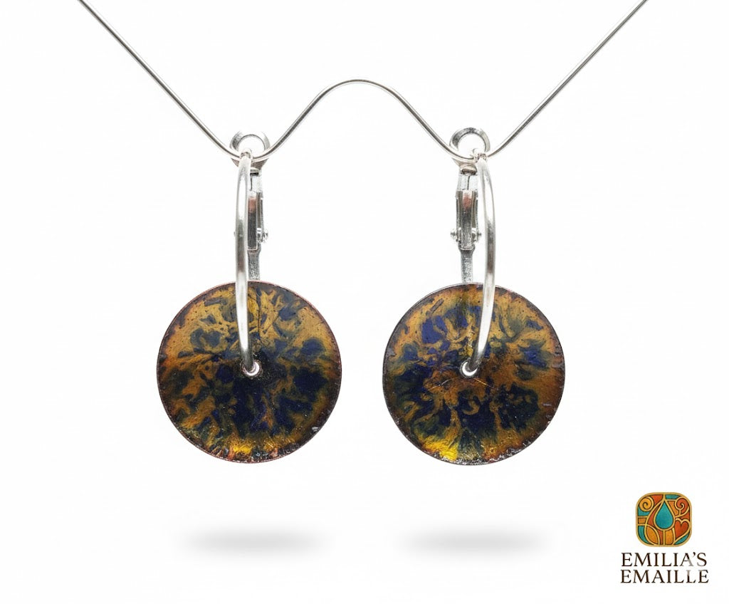 Emaille-Ohrringe "Japanische Nacht"