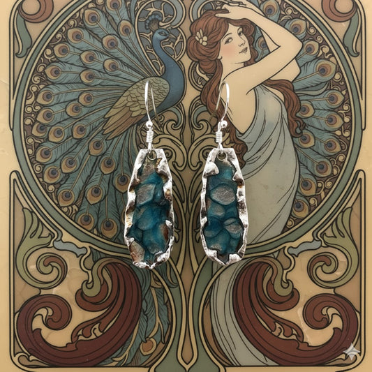 Emaille-Ohrringe "Modernes Azur"