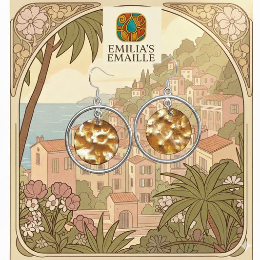 Emaille-Ohrringe "Kreise des Lichts "