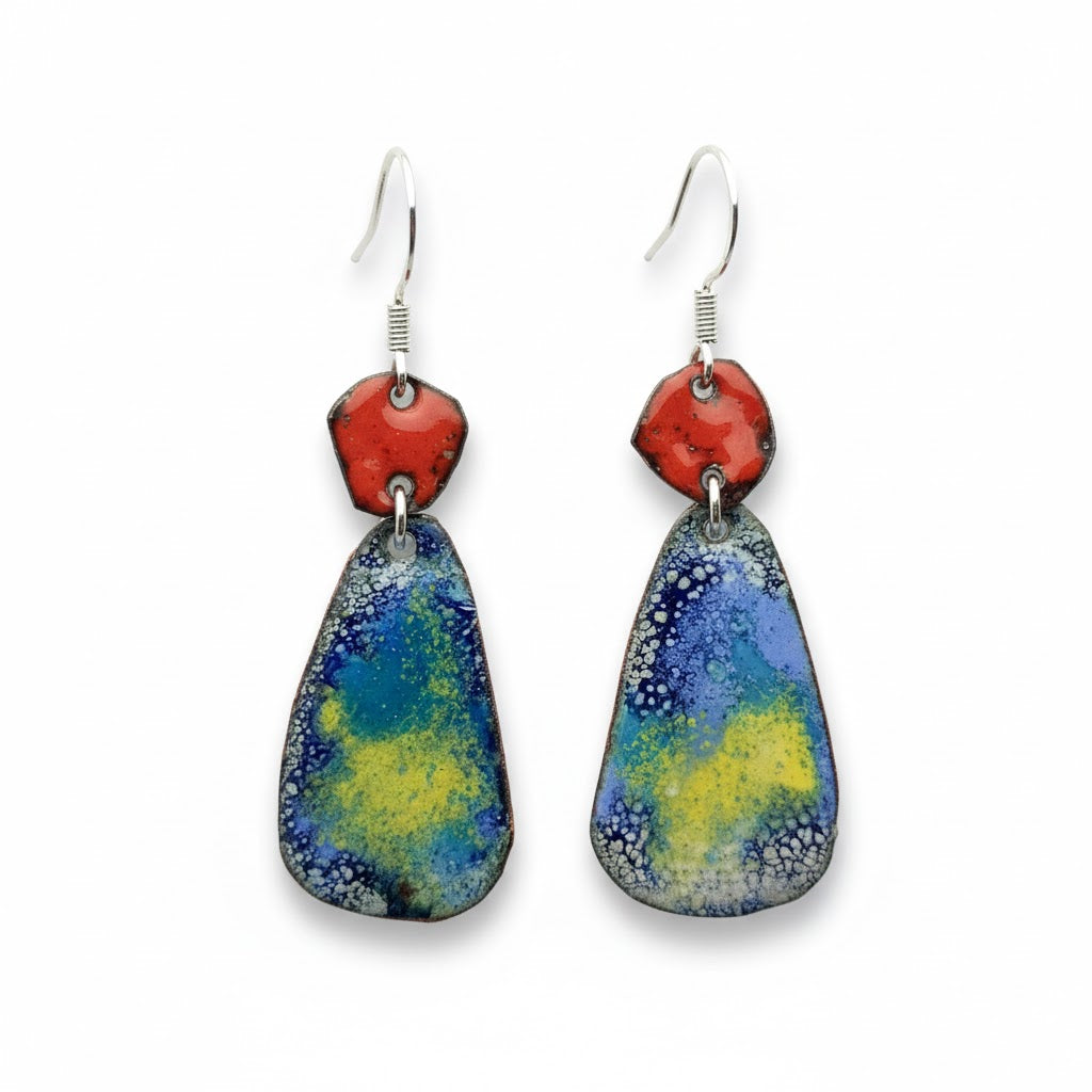 Emaille-Ohrringe "Farbenrausch des Südens "