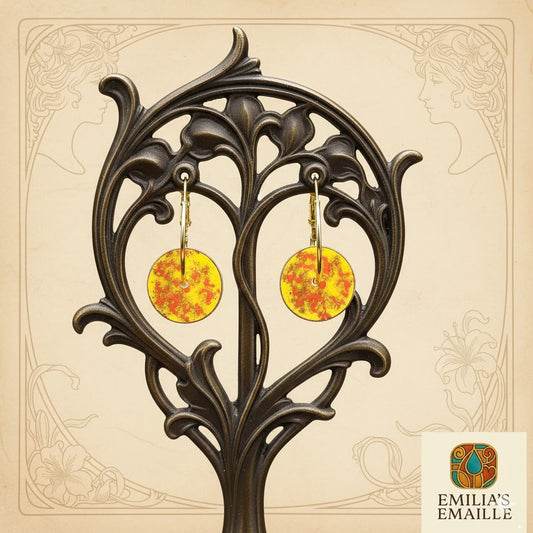 Emaille-Ohrringe – „Abstrakte Impression“