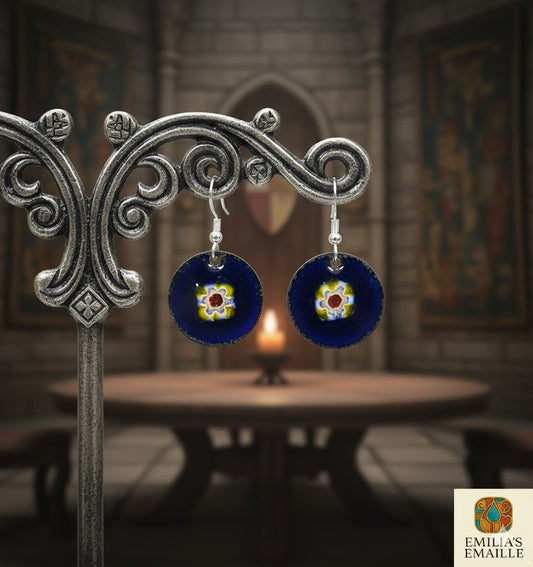 Emaille-Ohrringe „Das Siegel von Camelot“