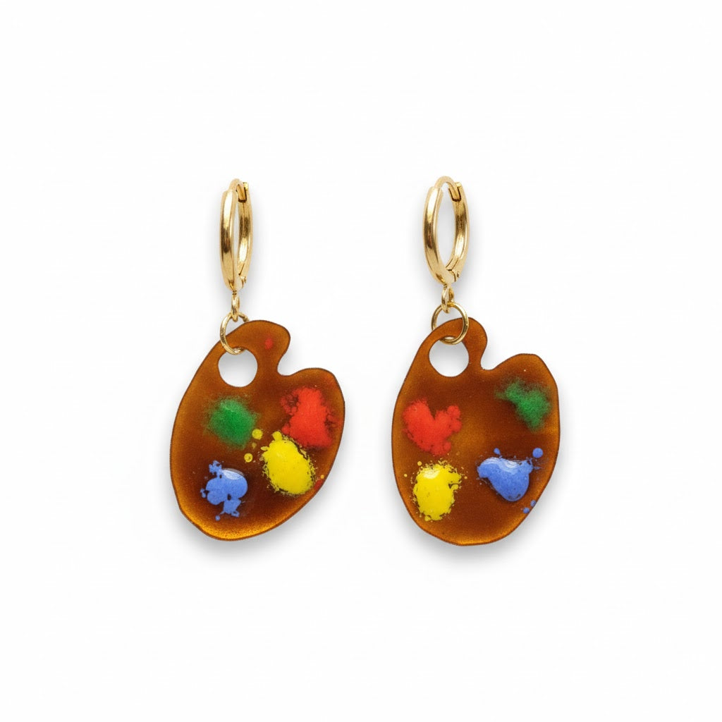 Emaille-Ohrringe „Die kleine Palette“ – Emilia’s Emaille