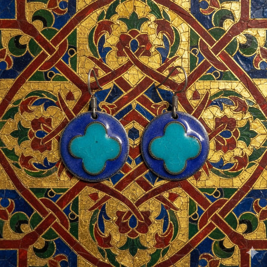 Emaille-Ohrringe "Byzanz-Blüte" – Edle Unikate von Emilia's Emaille