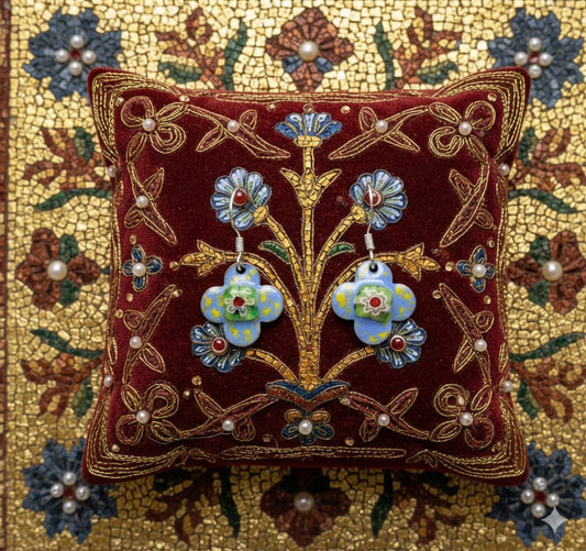 Emaille-Ohrringe "Hagia Sophia Blau" von Emilia's Emaille