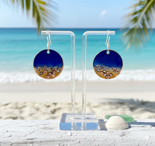 Emaille-Ohrringe "Meeresleuchten"
