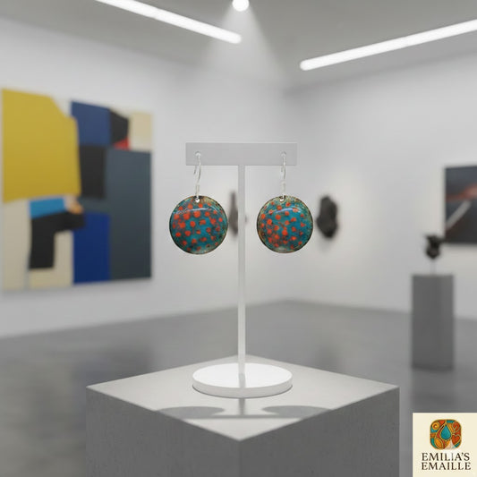 Emaille-Ohrringe "Abstrakte Leidenschaft" – Einzigartige Kunstwerke von Emilia's Emaille