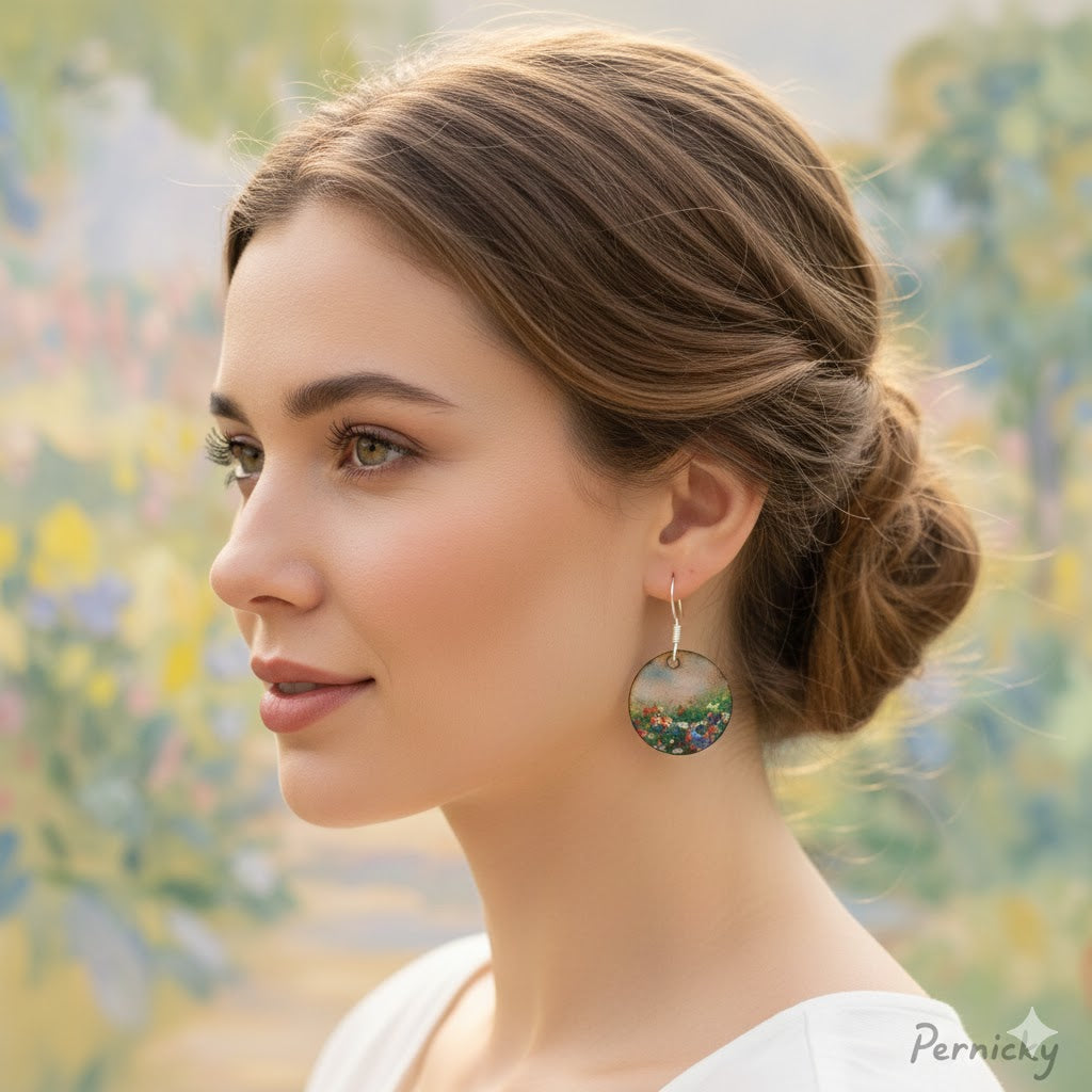 Emaille-Ohrringe "Monets Traum" im Impressionismus-Stil