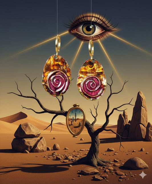 Emaille-Ohrringe "Dalis Spirale": Kunst am Ohr