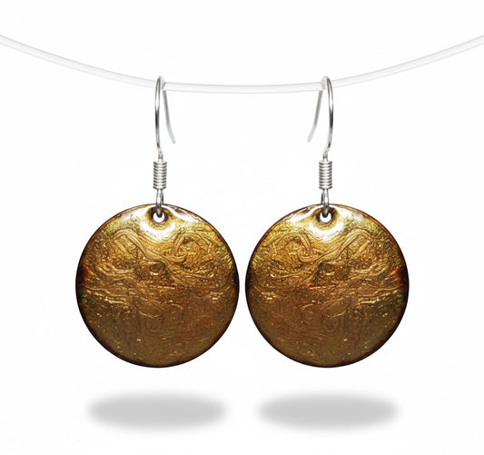 "Versailles Gold" – Handmade Enamel Earrings: 18th-Century Radiance